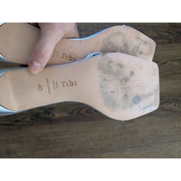 Tibi Jim Nappa Silver Sandal Size 40 US 9.5 - Picture 11 of 11